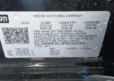 2023 Buick Encore Gx Select Awd from USA, damaged, VIN KL4MMESL4PB140264